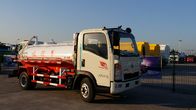백색 8 Cbm 266HP 하수 오물 제거 트럭, HW76 택시 하수 오물 흡입 유조 트럭