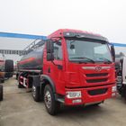 빨간 FAW 15000L 8×4 염산 유조 트럭 디젤 연료 유형 수동 변속 장치