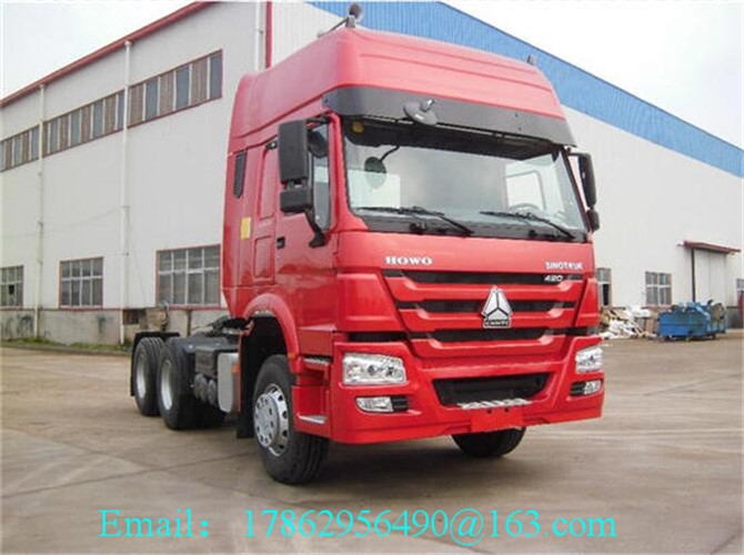 빨간 자동 변속 장치 트랙터-트레일러 트럭/6x4 트랙터 단위 420HP