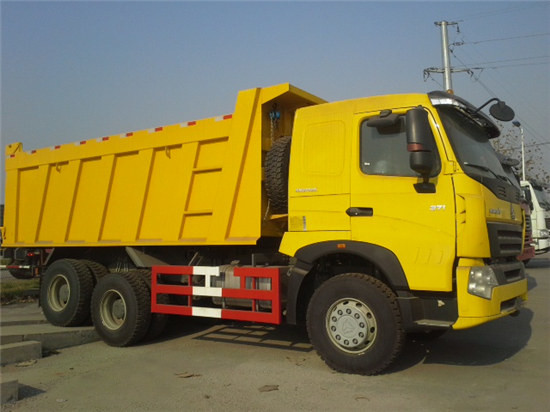 큰 노란 덤프 트럭, 6x4 ZZ3257N3847A 채광에서 사용되는 엄밀한 팁 주는 사람 트럭
