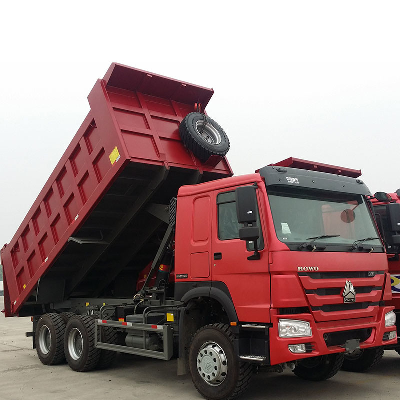 Sinotruk 6는 덤프 트럭 마력 251-350hp 빨간색을 선회합니다