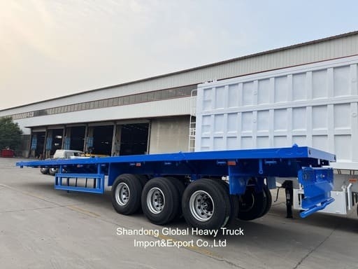3 축 40톤 13.45m Wabco BPW 축 공기 서스펜션 평면 반 트레일러