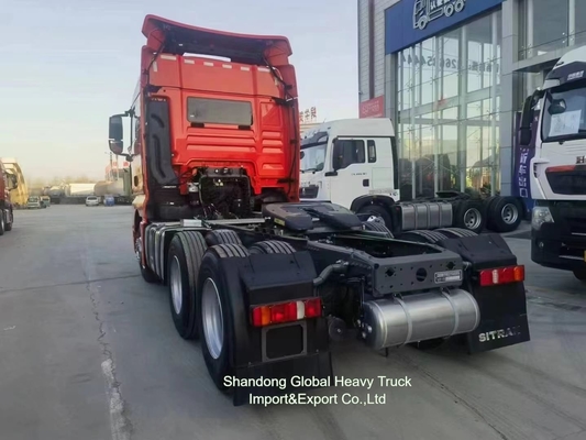10 휠 6X4 40t Sinotruk HOWO 컨테이너 화물 트레일러 트랙터 헤드 트럭