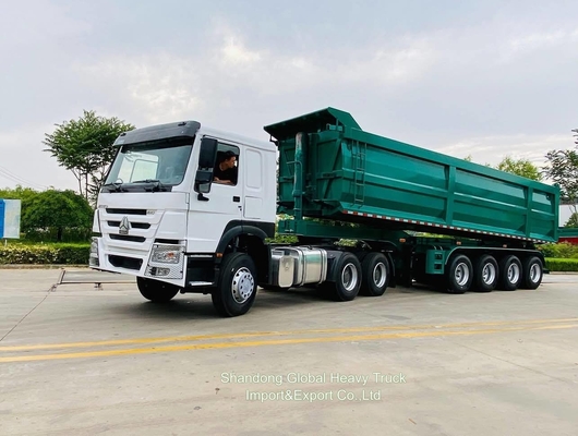 10 휠 6X4 40t Sinotruk HOWO 컨테이너 화물 트레일러 트랙터 헤드 트럭