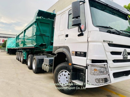 10 휠 6X4 40t Sinotruk HOWO 컨테이너 화물 트레일러 트랙터 헤드 트럭