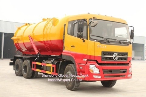 둥펑 6*4 고품질 290HP 진공 하수 흡수 탱크 트럭 하수 흡수 트럭