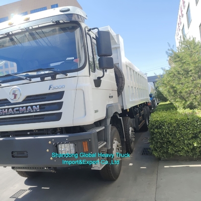양호한 상태 8*4 10륜 380HP 수동 디젤 덤프 트럭 광산용 유로3 Shacman F3000 덤프 트럭