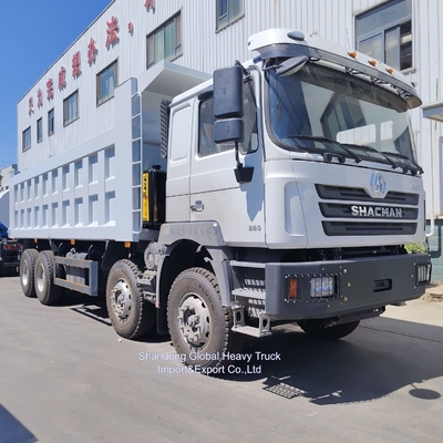 샤크맨 30m3 라고 박스 8X4 12 휠어 중량 덤프 트럭 400HP 디젤 엔진 신형 틱퍼 트럭