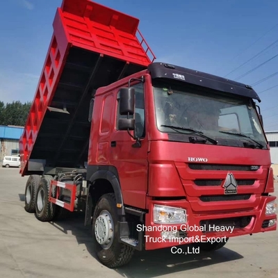 중고 HOWO 레드 컬러 380hp/400hp 덤프 트럭