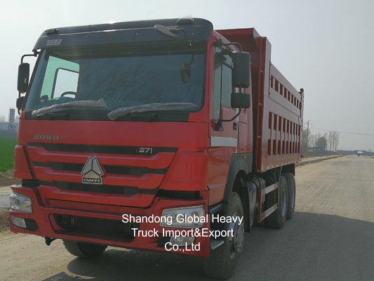 중고 HOWO 레드 컬러 380hp/400hp 덤프 트럭