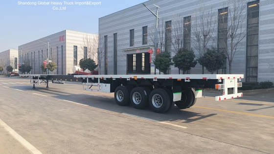 3축 로우베드 세미 트레일러 40FT 60T 건설용 중장비