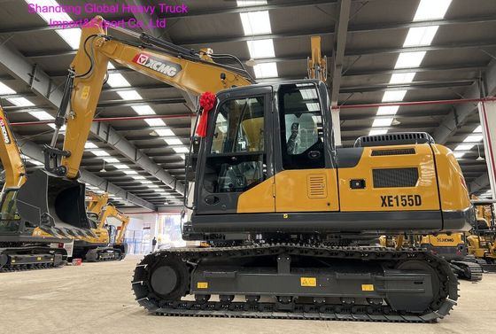 XCMG XE155D 15.5 Ton Crawler Excavator with 5,550 mm Digging Depth and 8,560 mm Reach for Mining and Construction