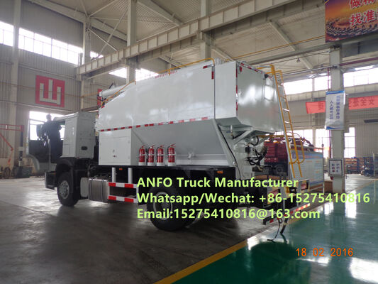 Customized HOWO 10/15/20/30T BCLH-10 on-site mixing and charging machine granular ammonium explosive ANFO Truck Emulsion Blasting Drilling service mobile explosive Manufacturing Unit MEMU MMU