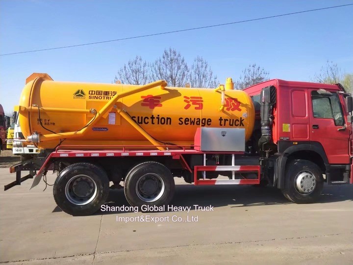 둥펑 6*4 고품질 290HP 진공 하수 흡수 탱크 트럭 하수 흡수 트럭