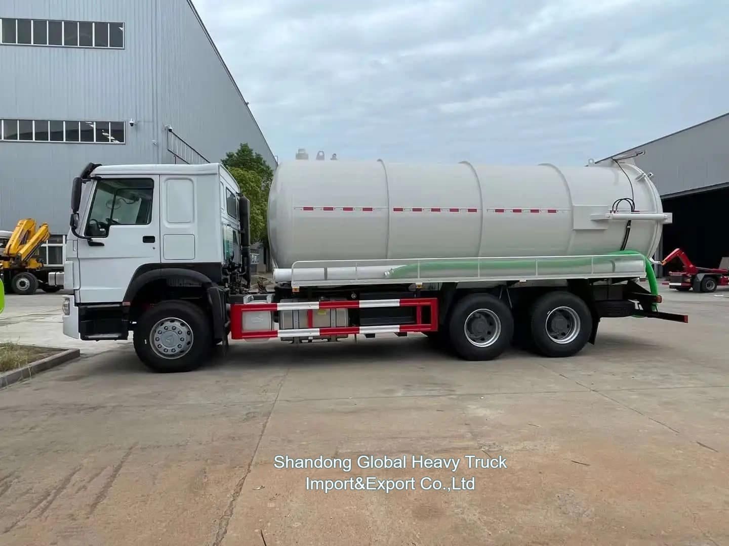 시노트루크 HOWO 6X4 20cbm 하수도 흡수 진공 탱크 트럭