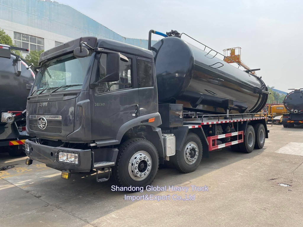FAW 6X4 고압 펌프 20000L 20톤 하수도 청소 흡수 트럭