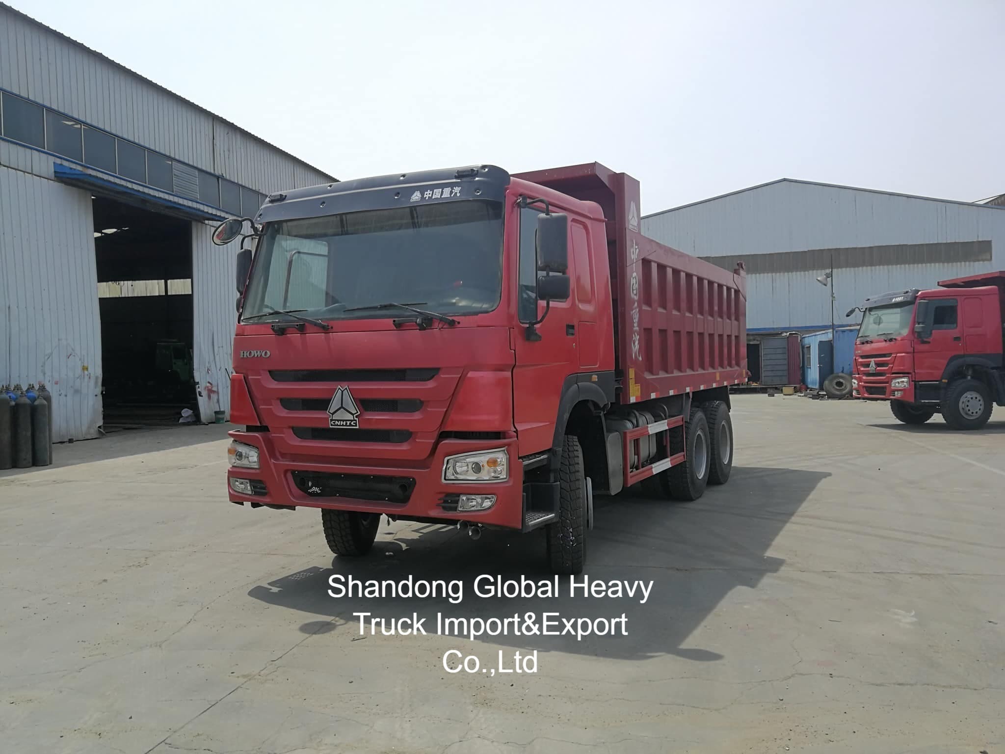 중고 HOWO 레드 컬러 380hp/400hp 덤프 트럭