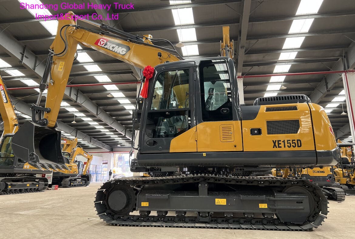 XCMG XE155D 15.5 Ton Crawler Excavator with 5,550 mm Digging Depth and 8,560 mm Reach for Mining and Construction